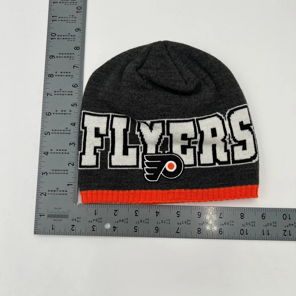 Adidas Philadelphia Flyers NHL Beanie Hat Gray Orange Knit OSFA‎